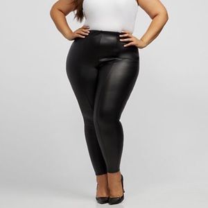 Katharina Seam Front Faux-Leather Pants